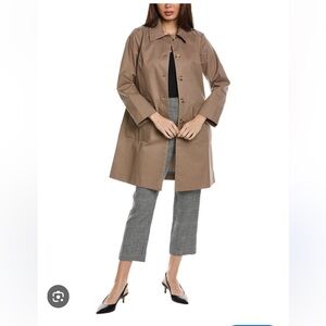 Frances Valentine COLOMBO BUTTON-DOWN COATED COTTON TRENCH COAT IN MOUSE